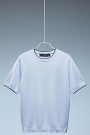 thumbnail: Mango Man regular T-shirt gebreid lichtblauw