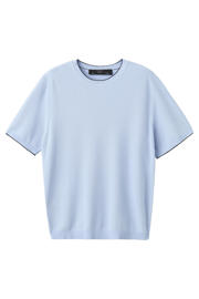 thumbnail: Mango Man regular T-shirt gebreid lichtblauw