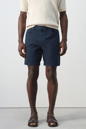 denim slim short donkerblauw