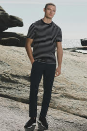thumbnail: Mango Man slim gestreept T-shirt donkerblauw