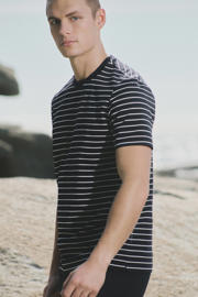 thumbnail: Mango Man slim gestreept T-shirt donkerblauw