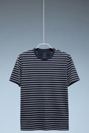 thumbnail: Mango Man slim gestreept T-shirt donkerblauw