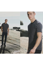 thumbnail: Mango Man slim gestreept T-shirt donkerblauw