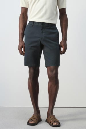 slim chino short donkerblauw
