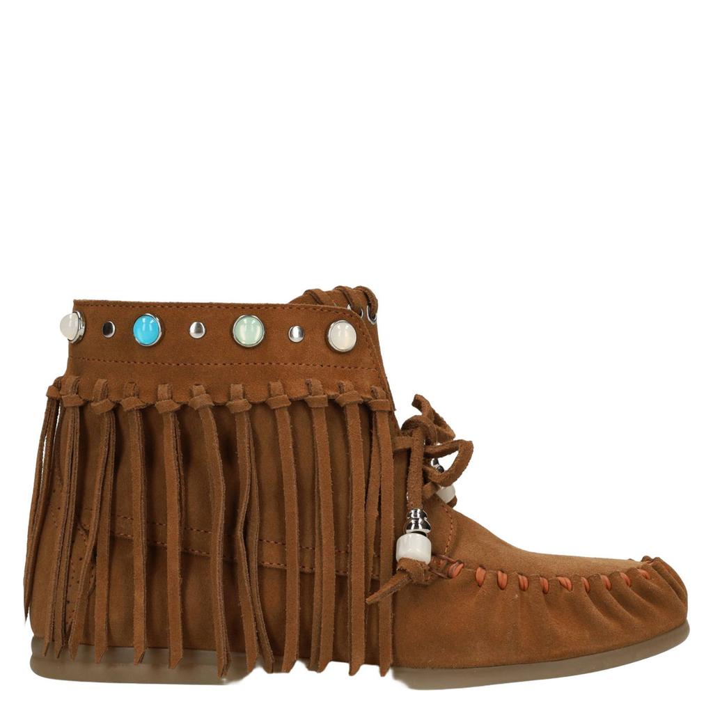Cognackleurige dames Sacha suède veterboots