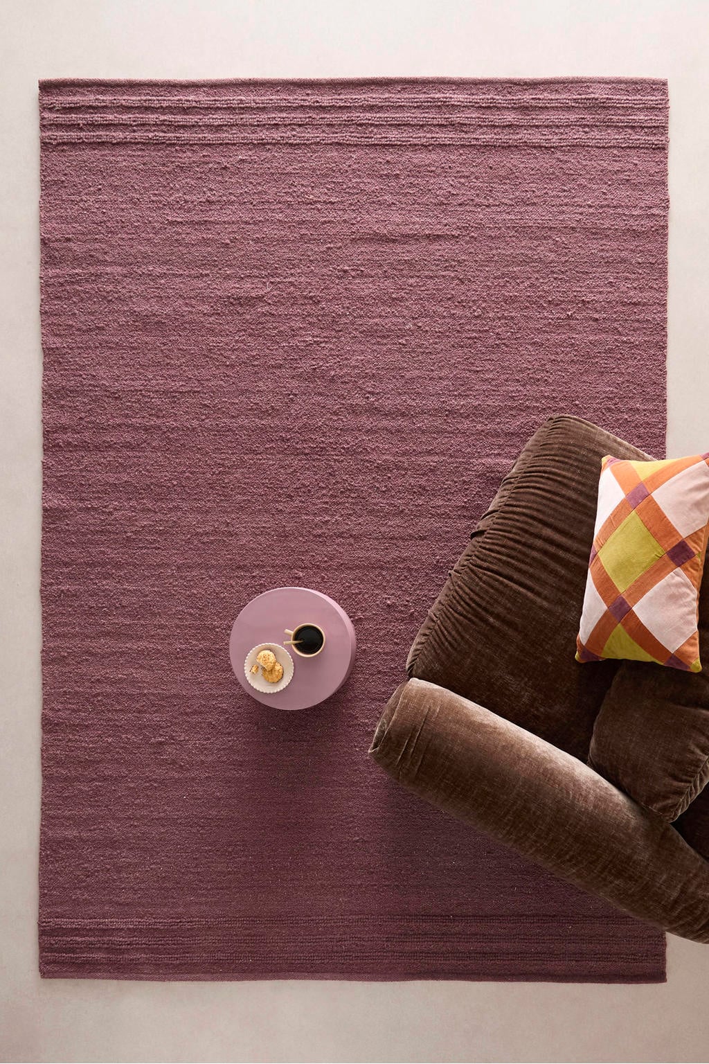 NOUS Living rechthoekige wollen grafische vloerkleed Shanon 290x200 cm - donkerrood