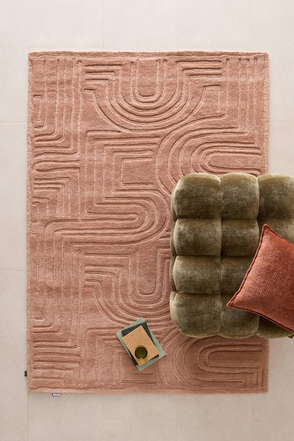 Studio LIVIT Sharina laagpolig rechthoekige wollen vloerkleed 230x160 cm - oudroze
