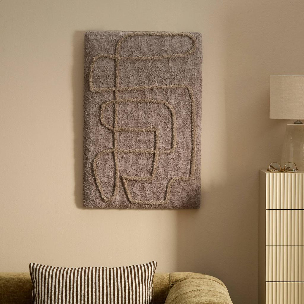 NOUS Living wollen schilderij Lovelane 60x90 cm - taupe
