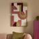 NOUS Living wollen schilderij vitoria 60x90 cm - roze/groen/bordeauxrood/crème