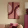 NOUS Living wollen schilderij Sjuul 60x90 cm - roze/bordeaux