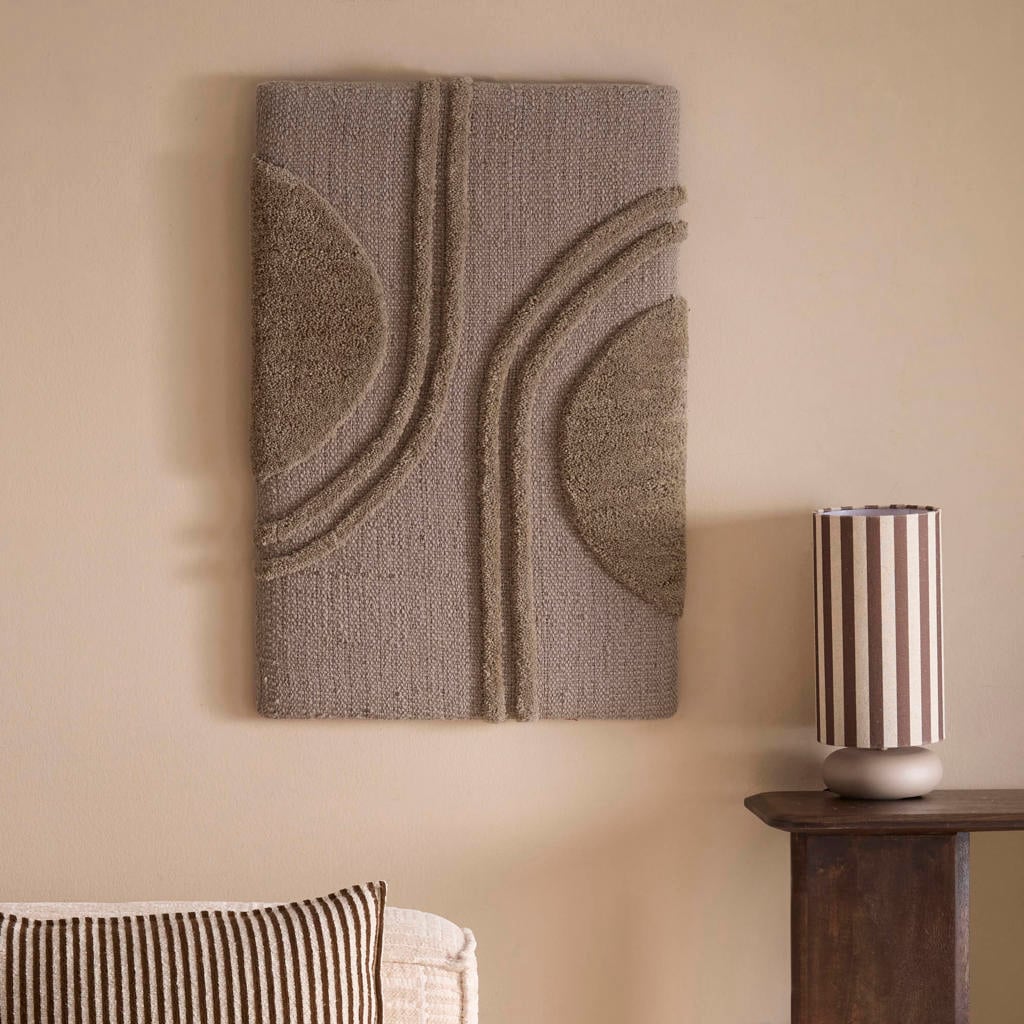 NOUS Living wollen schilderij Sjuul 60x90 cm - taupe