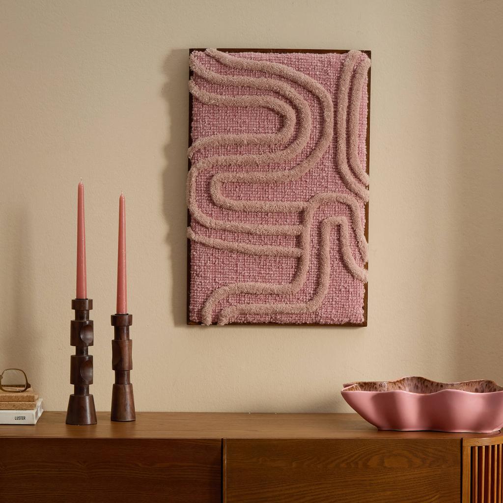 NOUS Living wollen schilderij Shelley 38x58 cm - roze