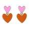 Life of Bulu oorbellen met hartjes oranje/roze