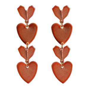oorbellen met hartjes oranje