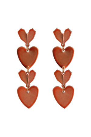 oorbellen met hartjes oranje