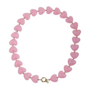kralenketting met hartjes roze