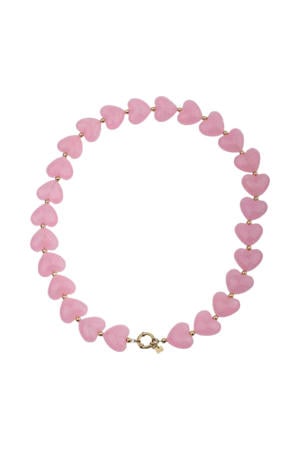 kralenketting met hartjes roze