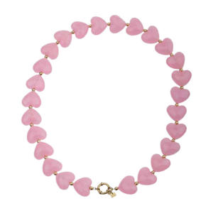 kralenketting met hartjes roze