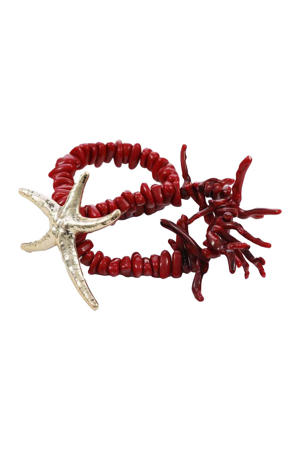 armband met zeester rood/goudkleurig