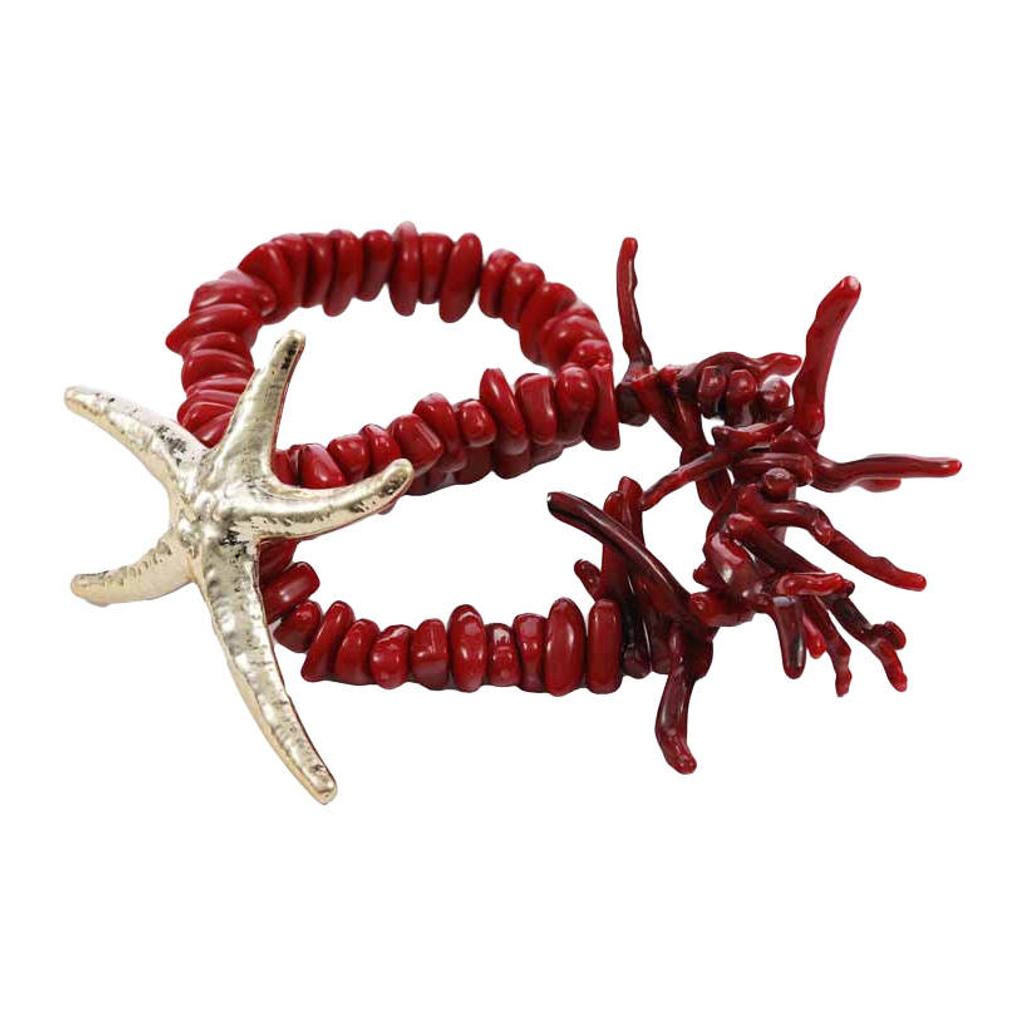 Candy Sweet Jewellery armband met zeester rood/goudkleurig