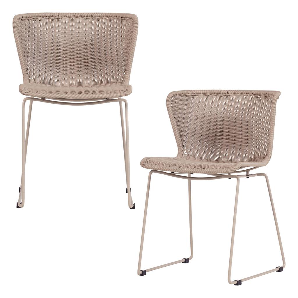 WOOOD WOOOD Wings Tuinstoelen - Zand - Kunststof - 78x55x54 - Set van 2