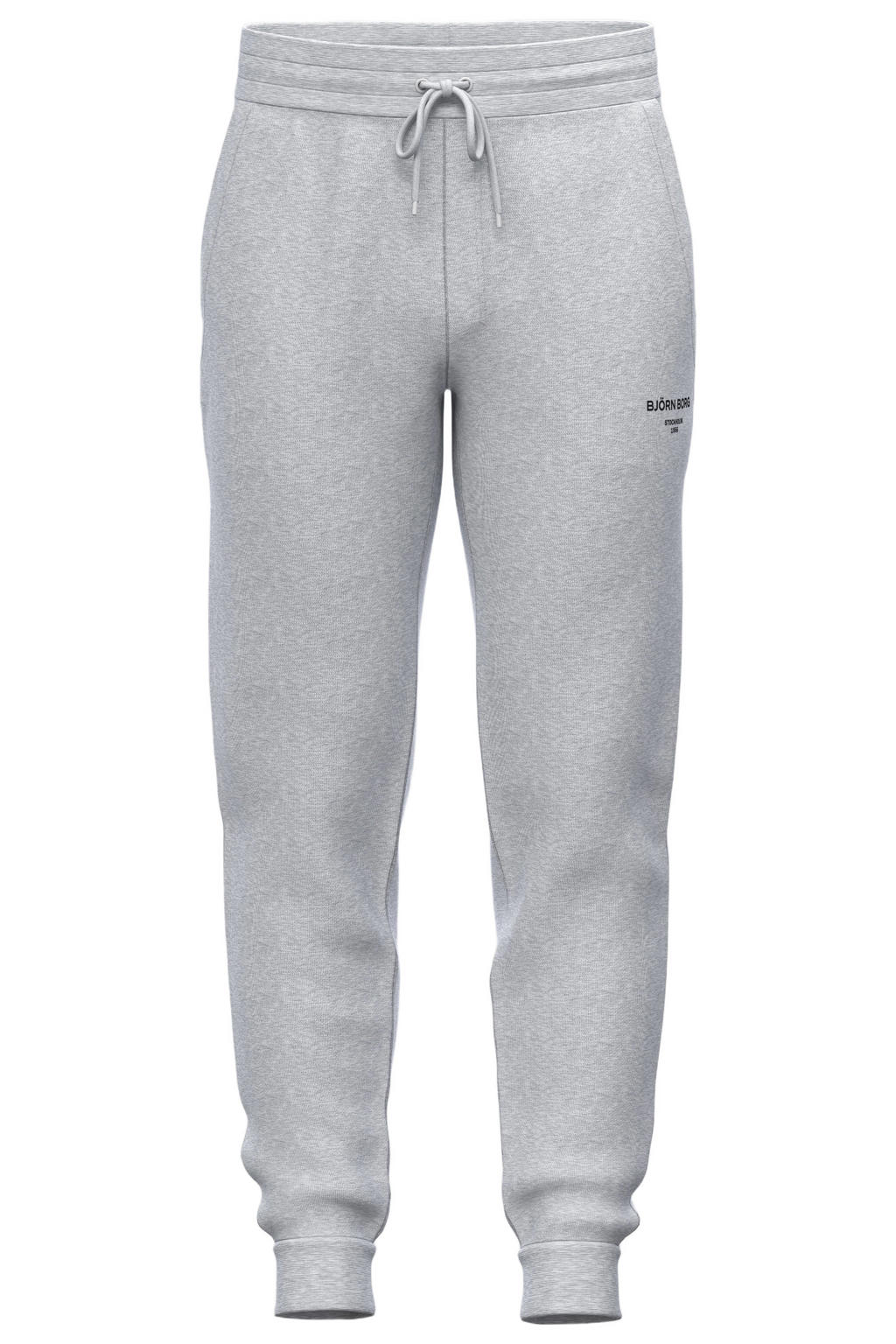 Grijze heren Björn Borg regular joggingbroek van katoen met effen