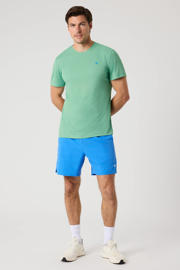 thumbnail: Groene heren Björn Borg sportshirt van polyester met logo dessin, korte mouwen en ronde hals