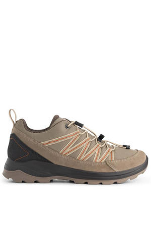 suède veterschoenen beige