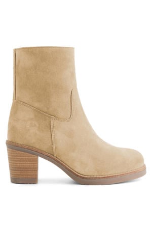 suède enkellaarzen beige