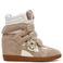 Steve Madden leren suède sneakers met sleehak - beige