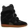 Steve Madden leren suède sneakers met sleehak - zwart