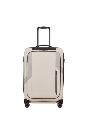 trolley Glazed 67 cm. Expandable beige