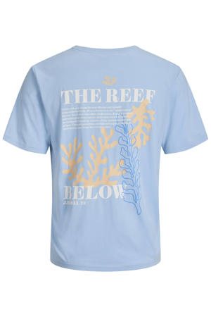regular T-shirt met backprint blauw
