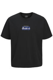 thumbnail: JJ REBEL relaxed T-shirt met backprint zwart