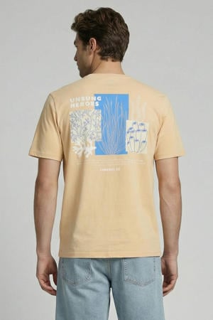 regular T-shirt met backprint oranje