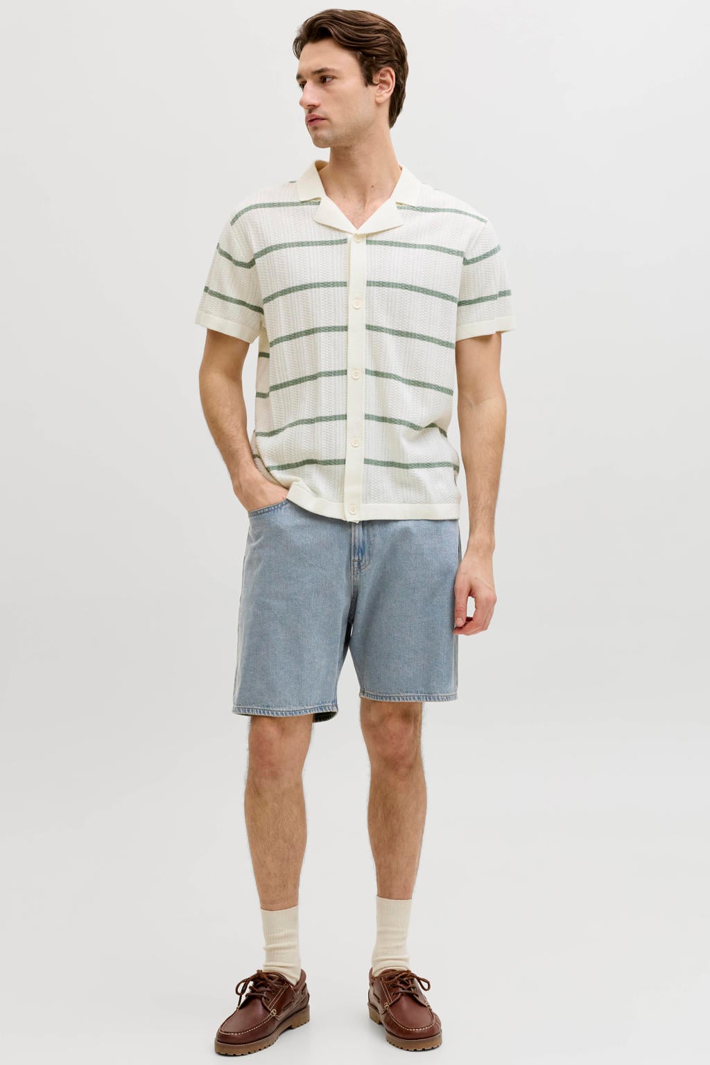 JJ REBEL JREBTAYLOR JJCRAFT relaxed denim short light blue denim