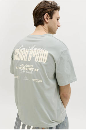 relaxed T-shirt met backprint groen
