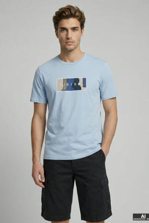 regular T-shirt blauw