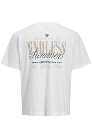 relaxed T-shirt met backprint wit