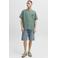 JACK & JONES PREMIUM linnen regular fit T-shirt met print - groen