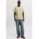 JACK & JONES PREMIUM linnen T-shirt met print en textuur - limegroen