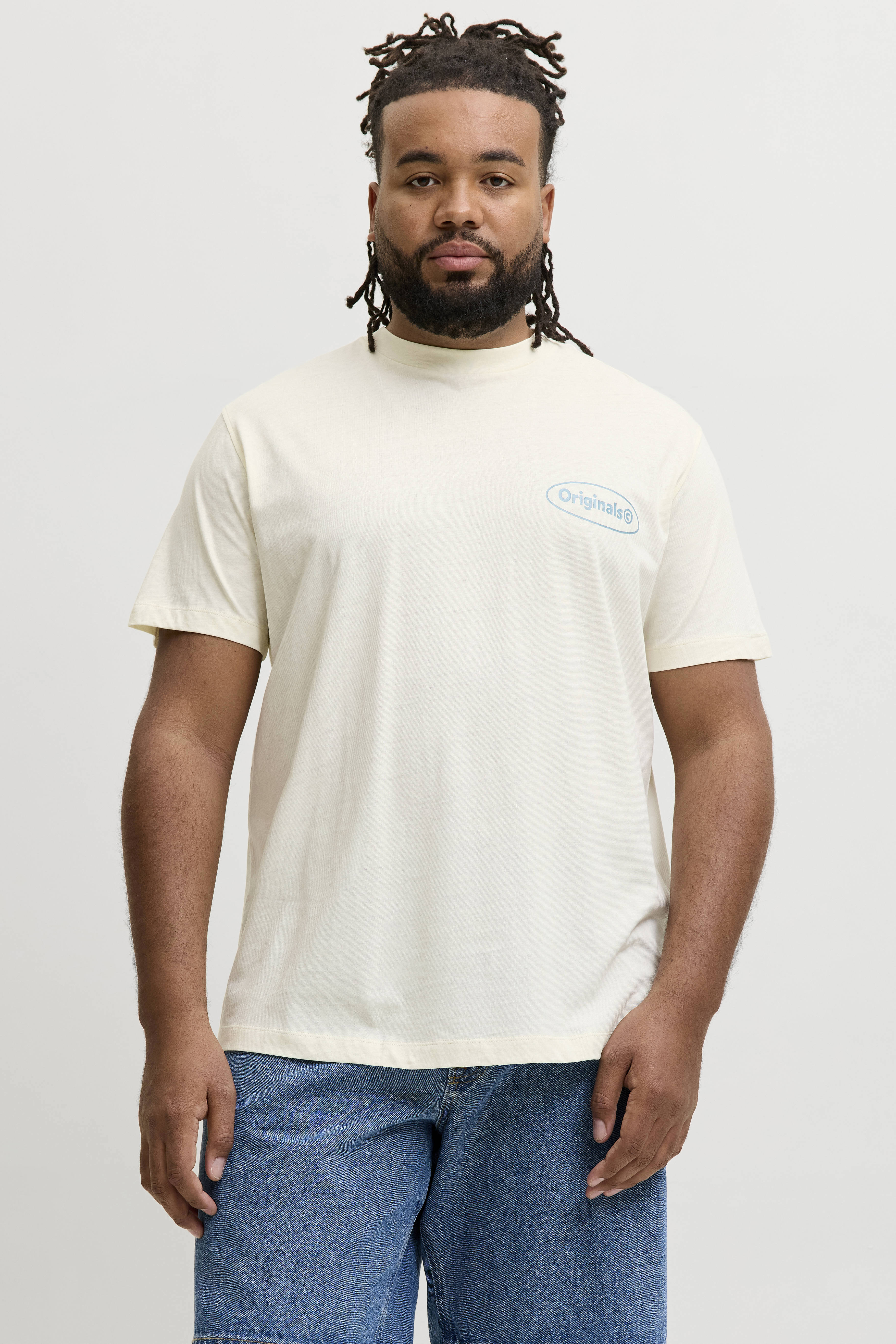 JACK & JONES PLUS SIZE regular fit T-shirt met backprint - antiek