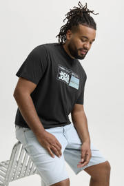 thumbnail: JACK & JONES PLUS SIZE regular fit T-shirt met print - zwart