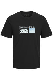 thumbnail: JACK & JONES PLUS SIZE regular fit T-shirt met print - zwart