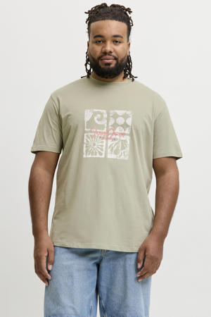 regular fit T-shirt met print - groen