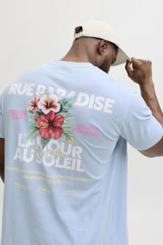 thumbnail: JACK & JONES PLUS SIZE regular fit T-shirt met backprint - lichtblauw