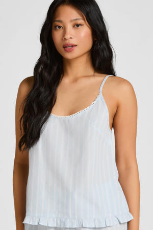 pyjamatop met ruches lichtblauw