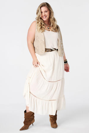 gilet met pailletten beige