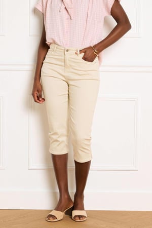 skinny regular waist capri beige