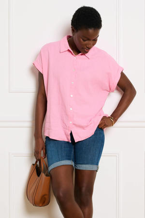 blouse met linnen roze